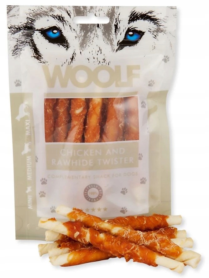 WOOLF Chicken and Rawhide Twister 100g