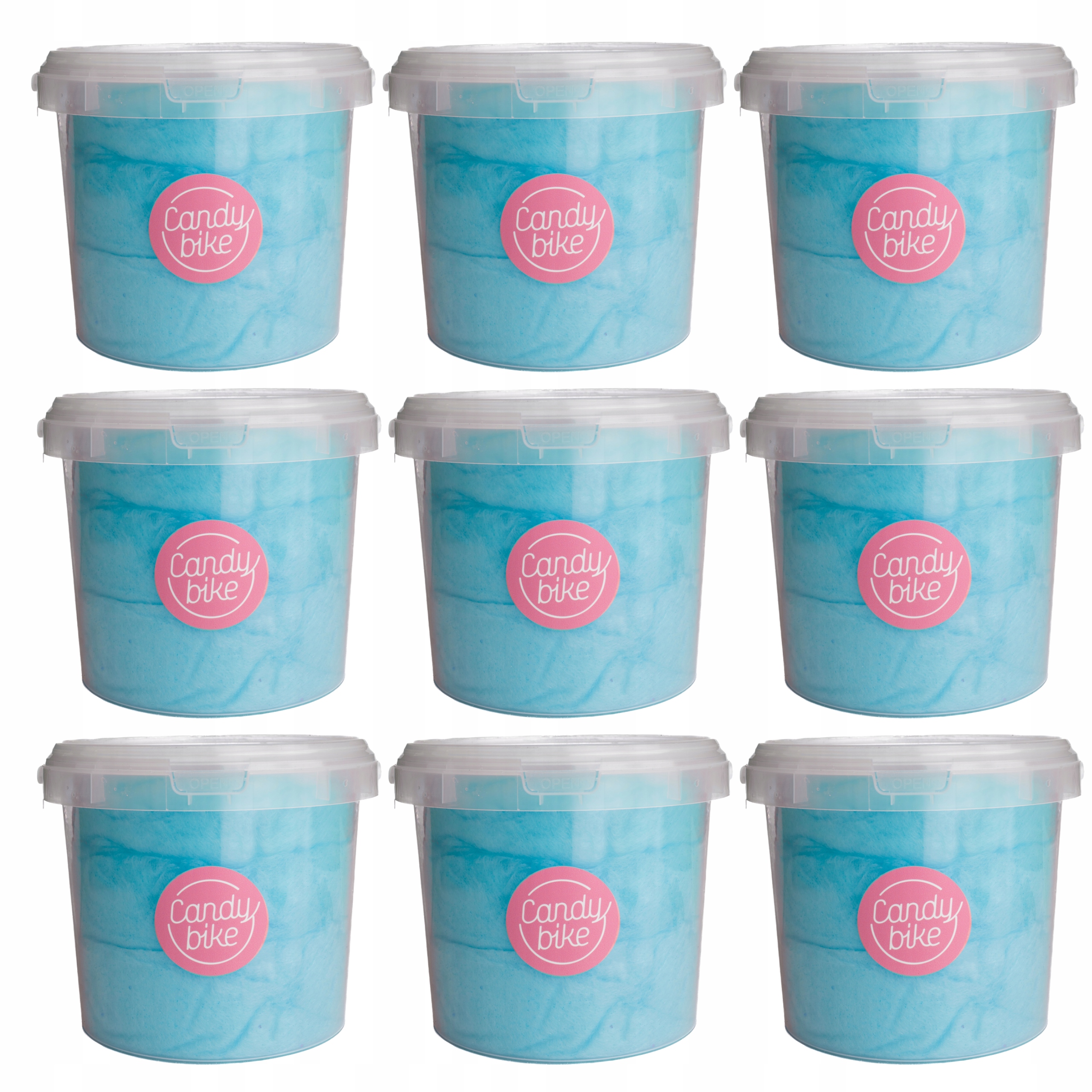 Levně Cukrová vata 1l modrá sada 9 Kusů Dárek bonbóny Fluffy Sweet