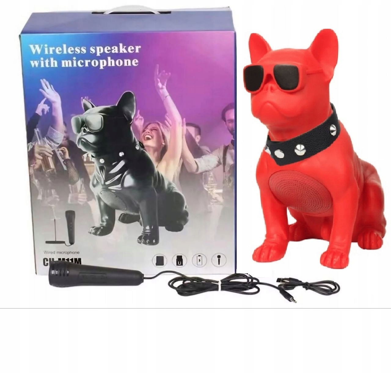Bezdrátový Bluetooth reproduktor Pes s mikrofonem Karaoke Přehrávač hudby