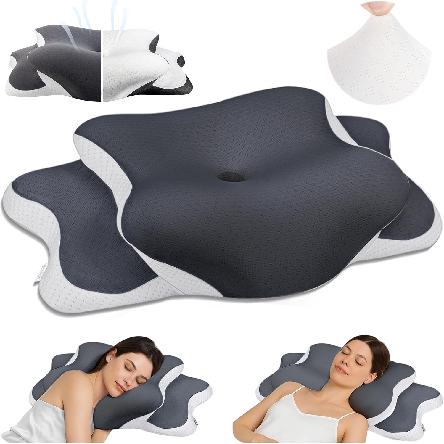 Poduszka pod kark ortopedyczna pianka memory Motylek do spania ergonomiczna