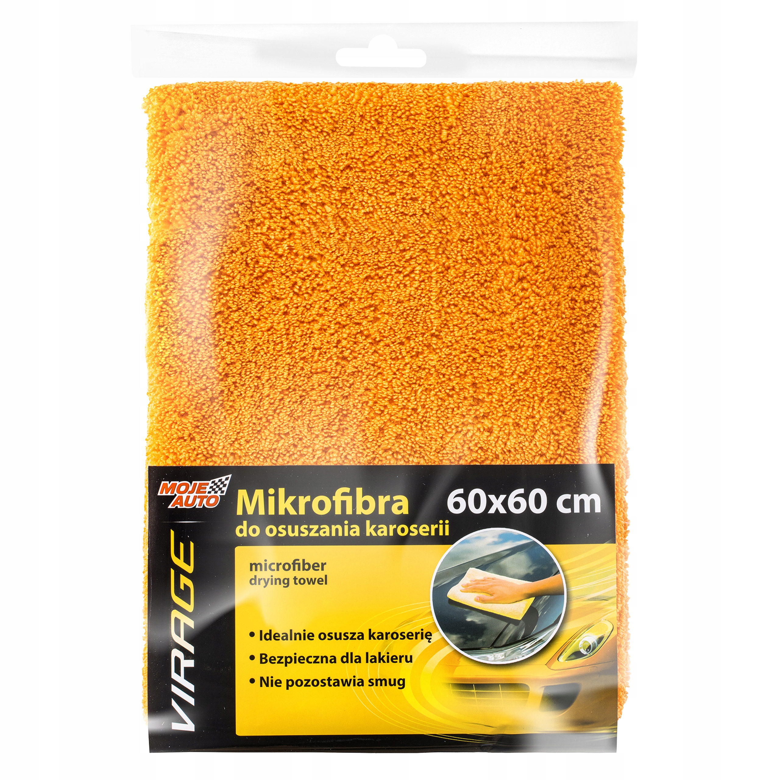 MIKROFIBRA OSUSZAJĄCA 60X60 CM RĘCZNIK MOJE AUTO
