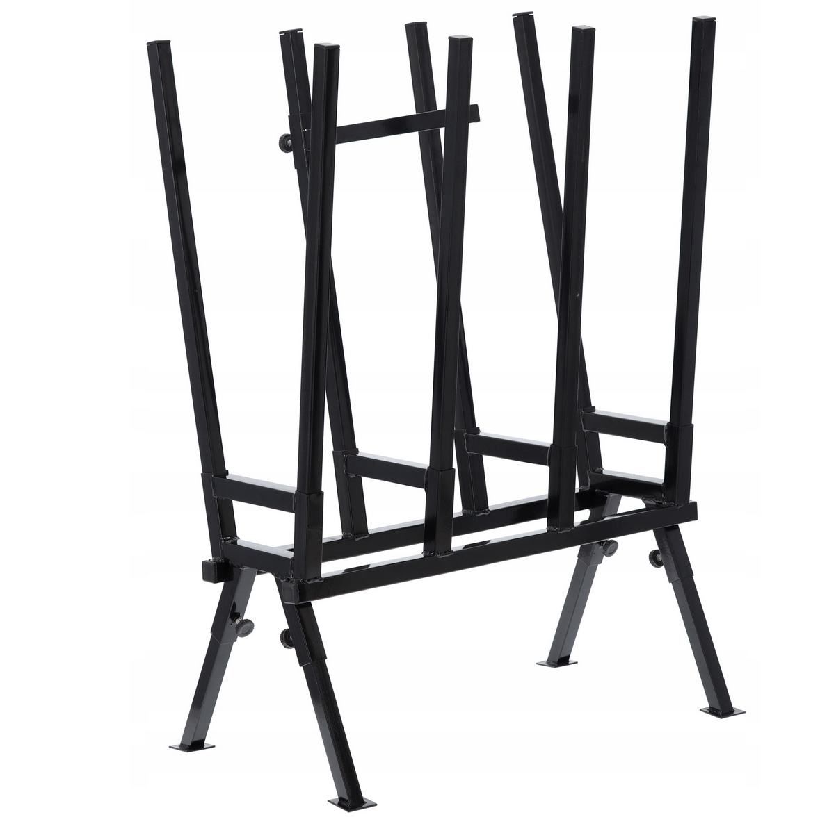 Regulowana Kobyłka Stojak Kozioł Do Cięcia Drewna 81x37x103 CM CZARNY Rodzaj kobyłka