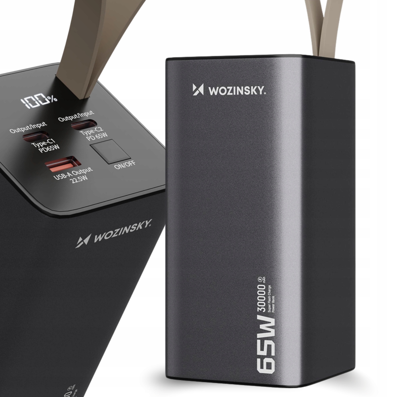 Powerbanka Wozinsky 30000 mAh Powerbanka Výkonná S Vysvětlovačem 2xUSB-C 65W
