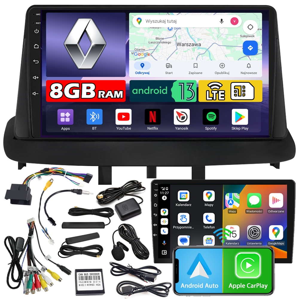 Autorádio Ncs ZQ9 Renault Megane 3 III 2008-2014 Android 8GB Lte