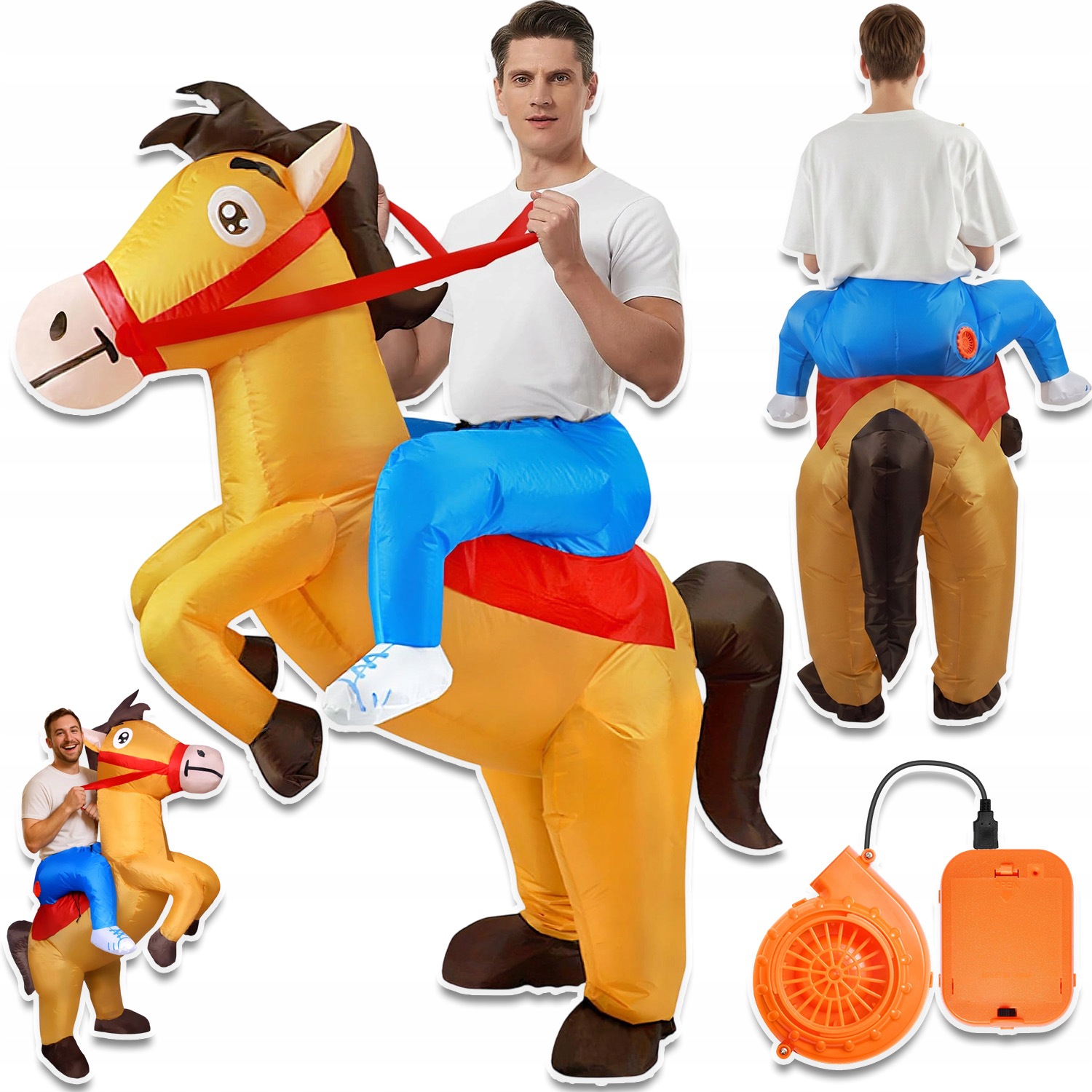 Kostým Koně Nafukovací Převlek Halloween Karneval 150-190 CM