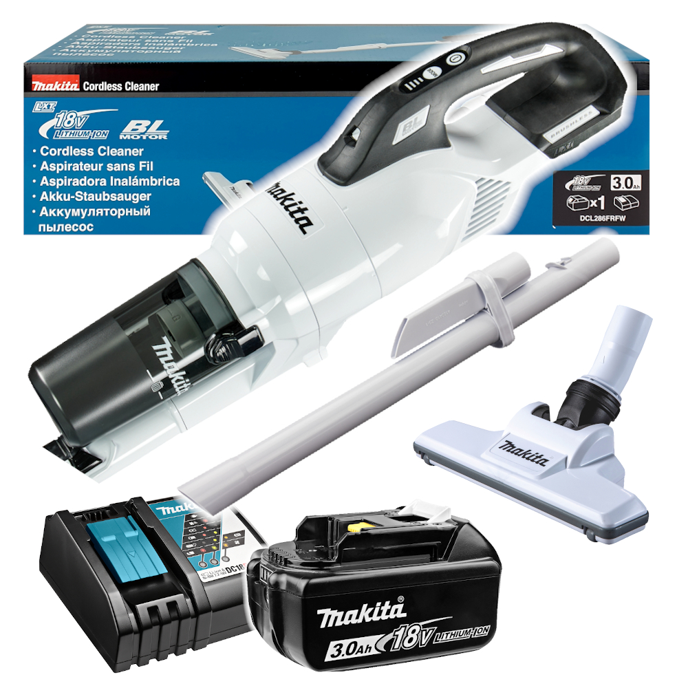 Odkurzacz pionowy akumulatorowy Lxt 18V 1x3.0Ah biały Makita DCL286FRFW