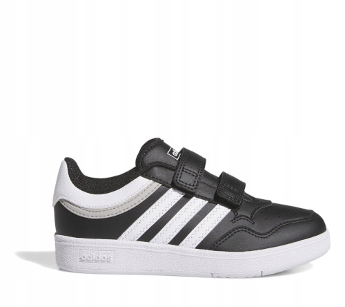 Adidas Buty Sportowe Kryte Eko Skóra Czarne Na Rzep Hoops JI3483 r. 33,5