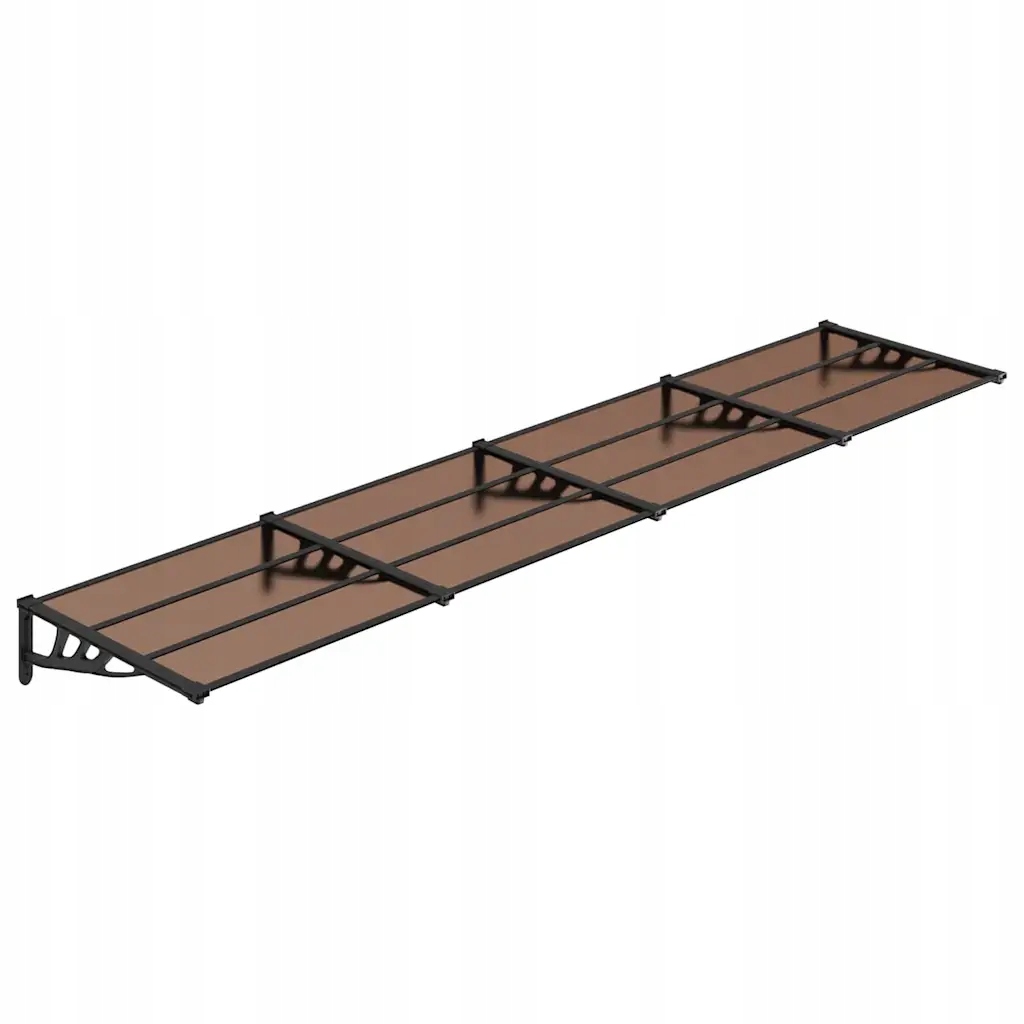Zastřešení předních dveří z polykarbonátu a Abs, 396 x 90 x 27,5 cm, černé