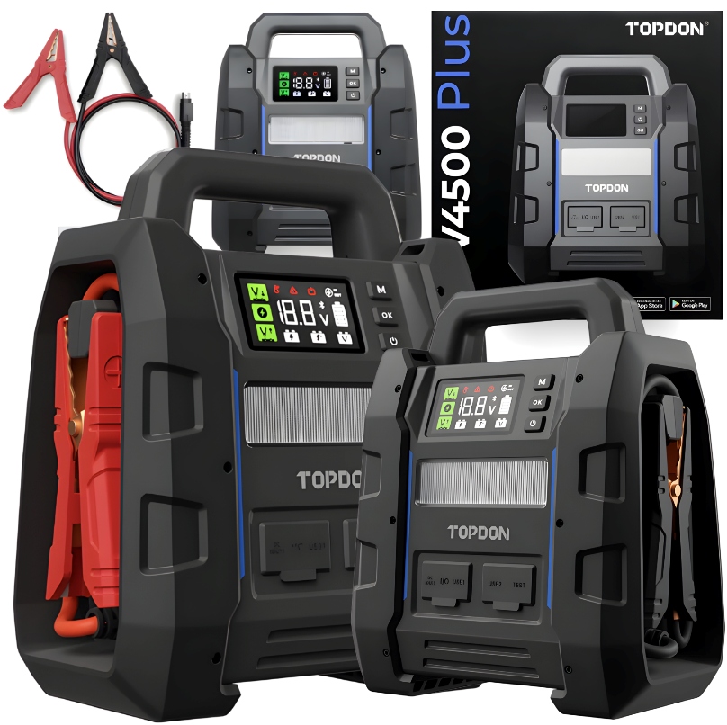 Starter 4500A do 16L 500 LM Topdon V450PLUS Silná Profesionálna Sila App