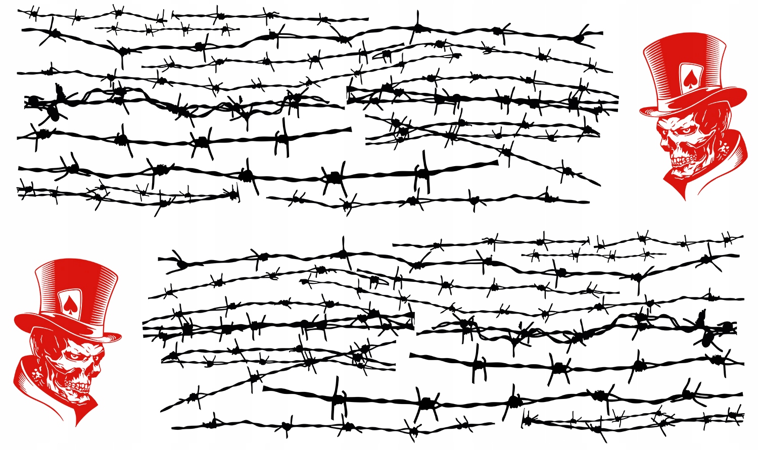 NAKLEJKI na Auto MOTYW CZASZKA DRUTY 94x670cm 2X Producent code MG1099