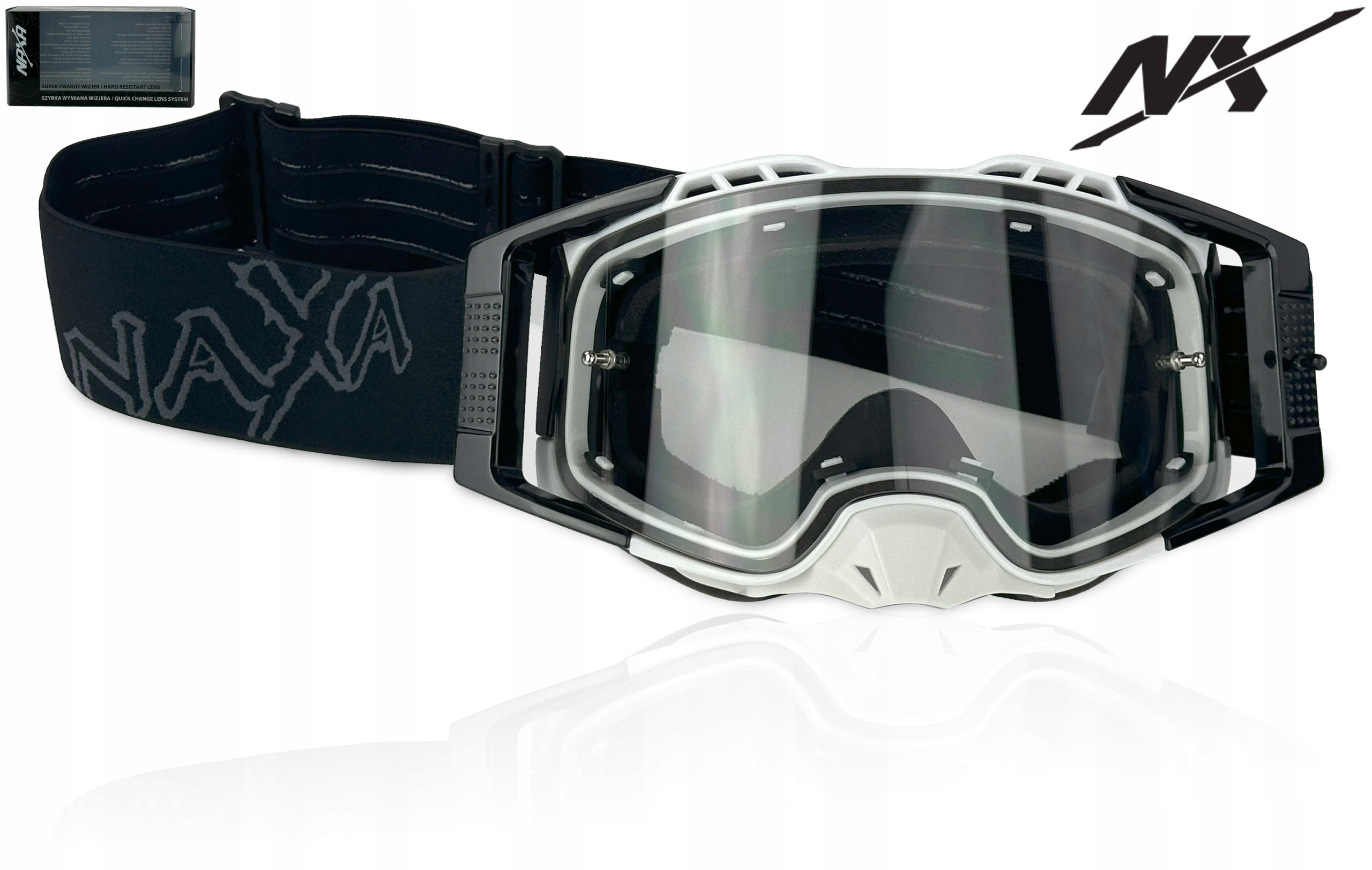 Naxa Prémiové Motocyklové Brýle S Odnímatelným Tvrdým Anti-fog Hledáčkem S Certifikátem