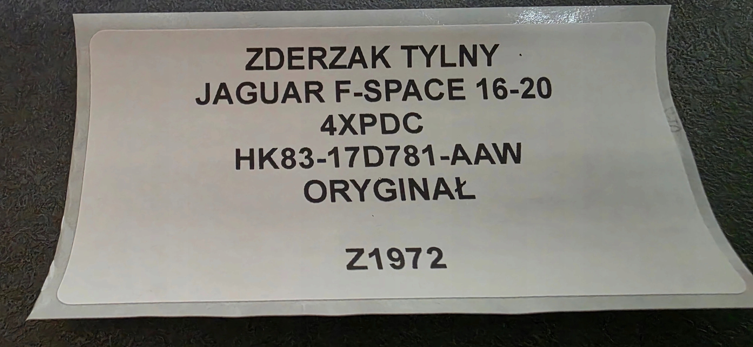 bumper rear JAGUAR F-PACE 16-20 4XPDC original HK83-17D781-AAW