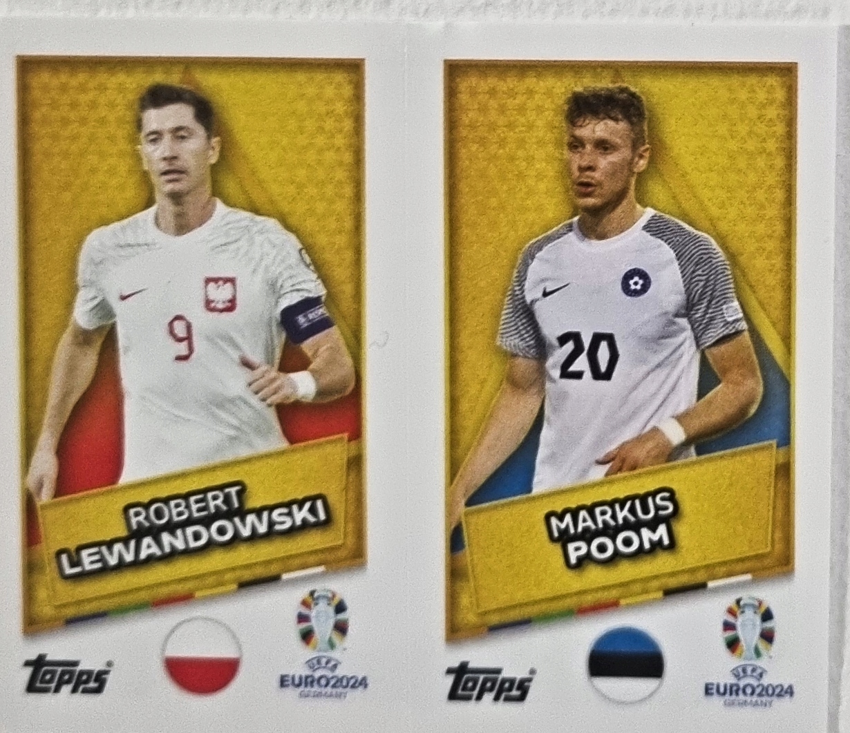 Euro 2024 Topps Match Attax naklejka Sp Est Poom Sp Pol Lewandowski Polska