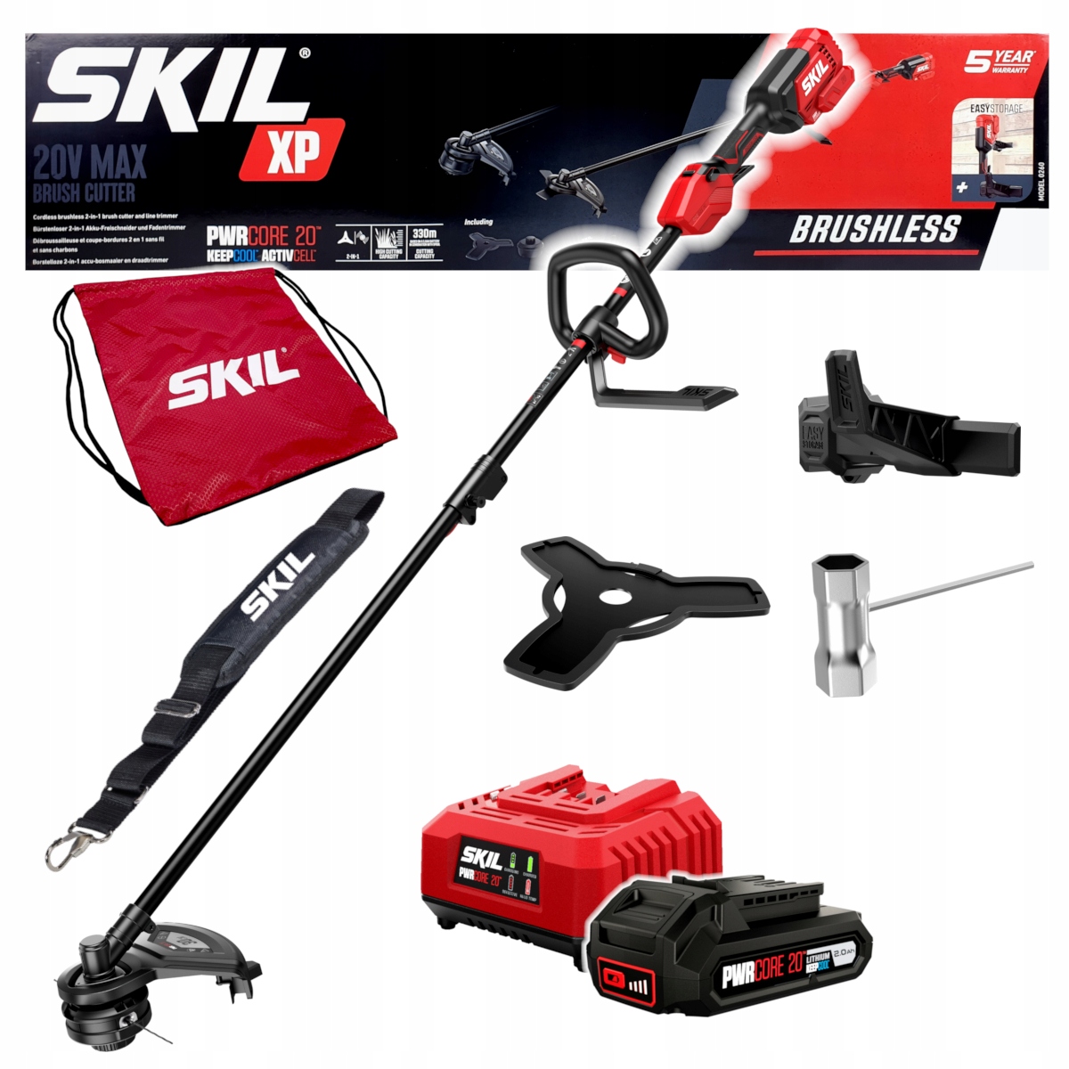 Kosa Podkaszarka akumulatorowa Skil 20V 0260 30cm 2w1 Bezszczotkowa 1x2.0Ah