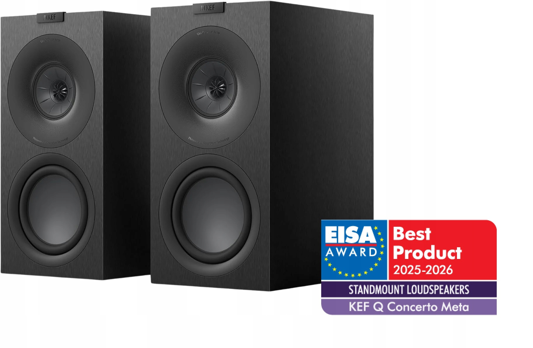Kef Q Concerto Meta Satin Black kolumny podstawkowe pasywne Para