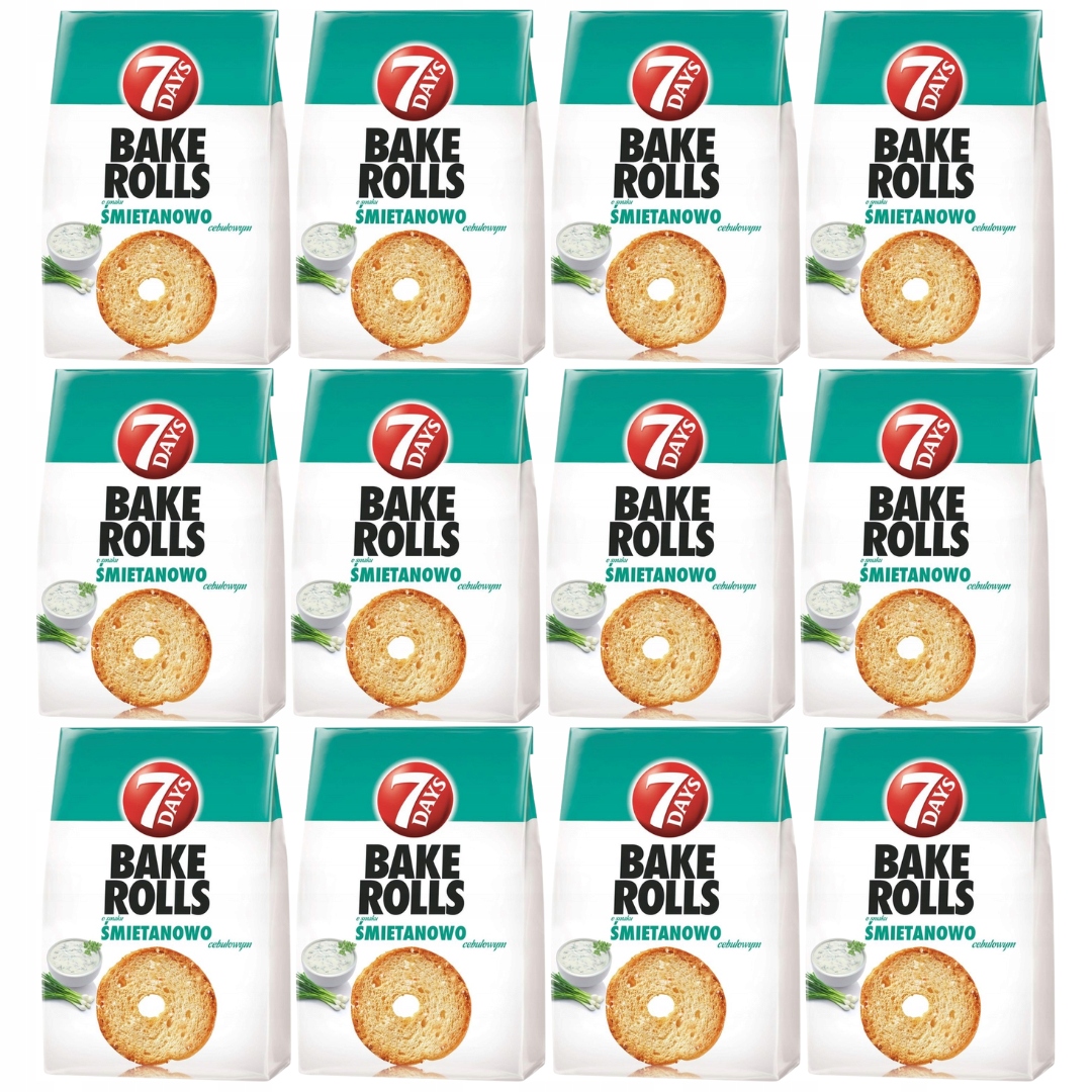 7Days Bake Rolls chipsy chlebové s smetanově cibulovou příchutí 150 g