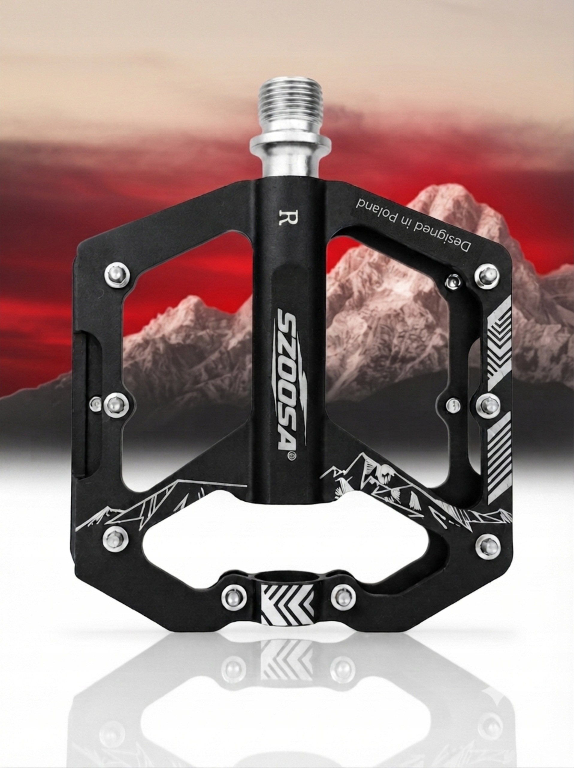 Pedały Mtb platformowe aluminiowe lekkie 3 Łożyska solidne Dh enduro Czarne