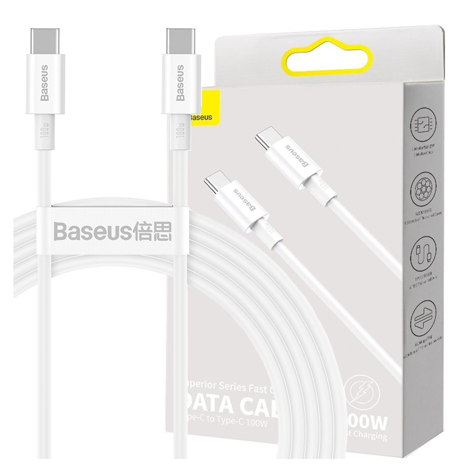 Baseus Kabel Usb-c Do Usb-c 100W Do Telefonów I Laptopów 2M Szybko Ładujący