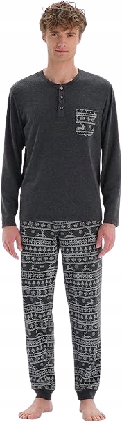 Dagi Pánské Pyžamo Šedé S Dlouhým Rukávem M Jqd