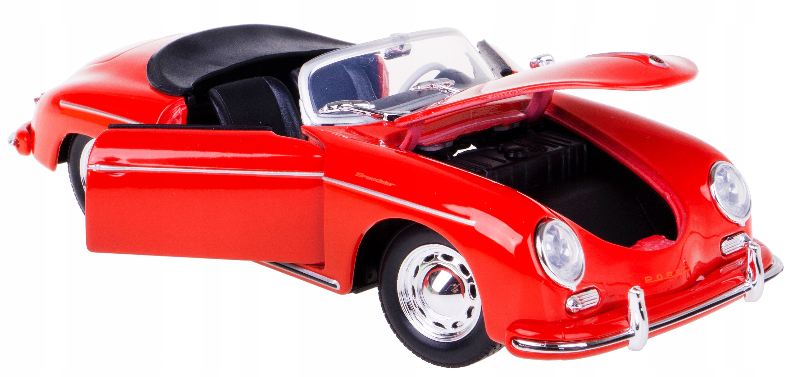 Porsche 356A Model Kov Welly 1:24 Klasika Červená