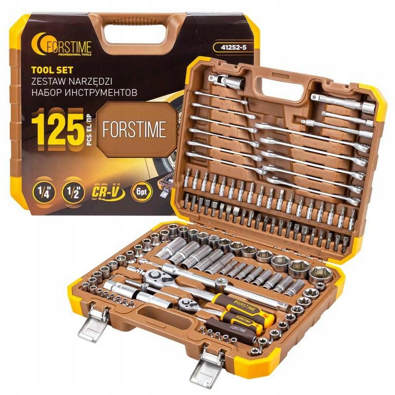 Nástrojová sada 1/2"1/4" 125el 6-hranná 4-32 mm Nástrčné klíče Nástavce