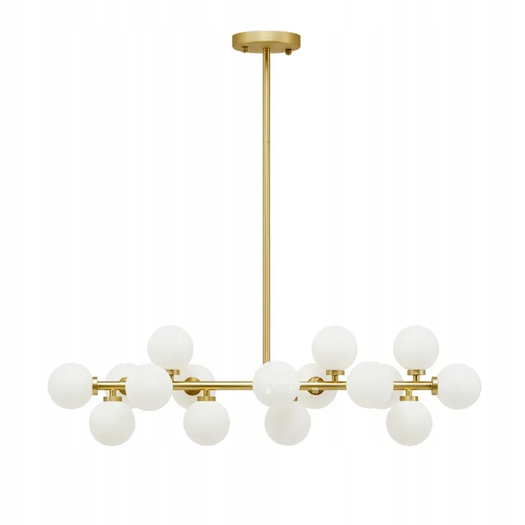 Závěsná lampa zlaté kuličky glamour 16 koulí závěsný lustr