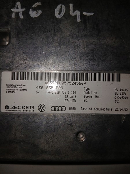 AUDI A6C6 04 module STEROWNIKA MMI 4E0035729