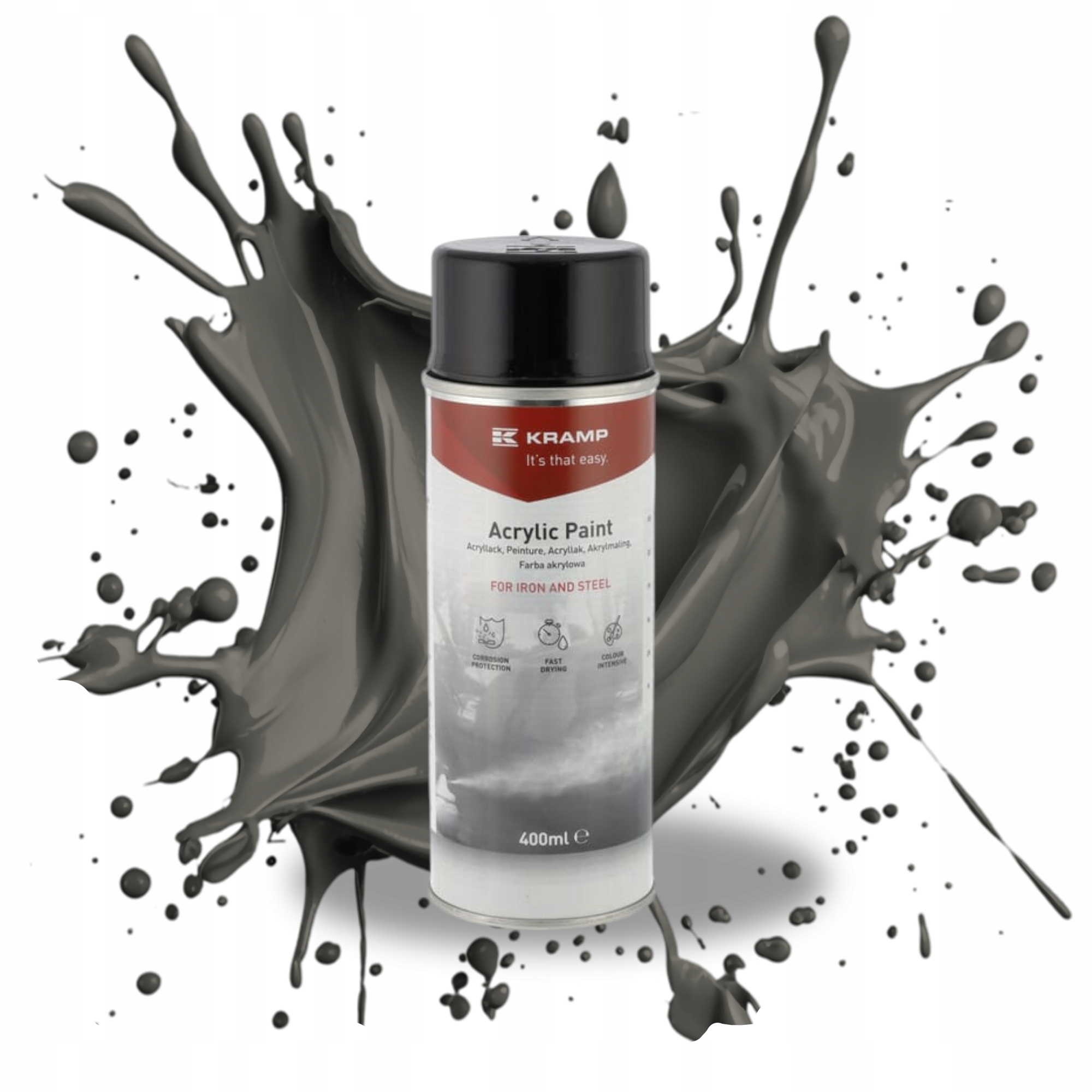 Farba do metalu renowacji Lakier diamentowo szary szara spray 400ml