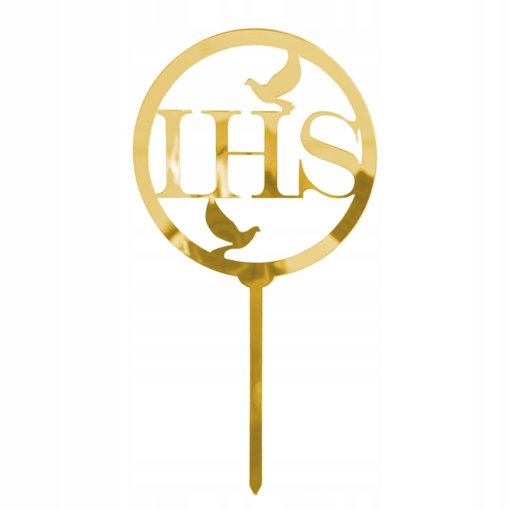 

Topper na tort Ihs złoty