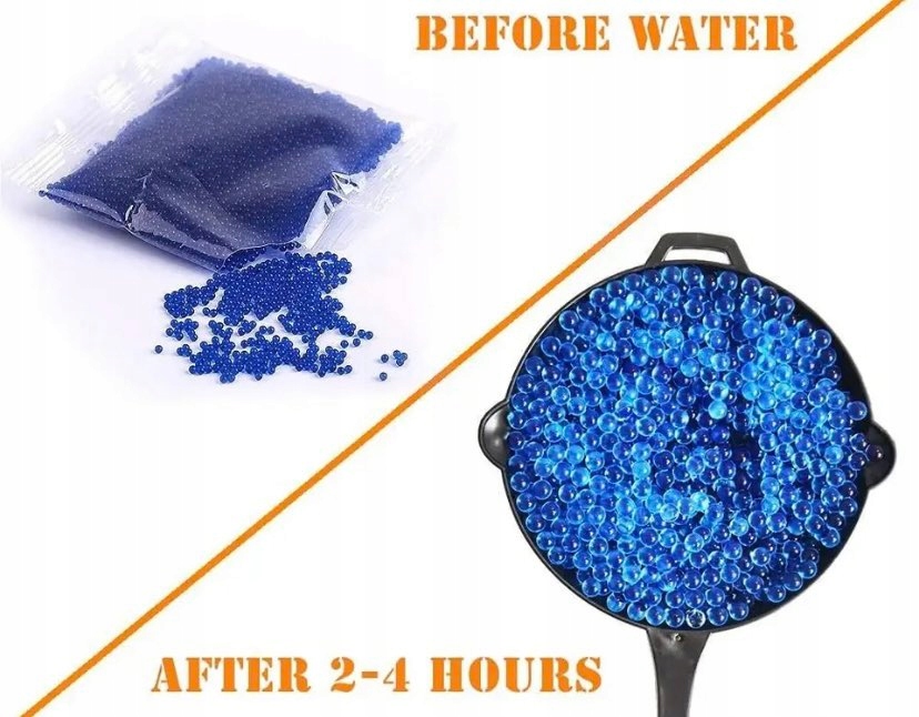 KULKI ŻELOWE WODNE 7-8 MM DO PISTOLETU KARABINU DUŻY ZESTAW 30000 SZT Wysokość produktu 0.8 cm