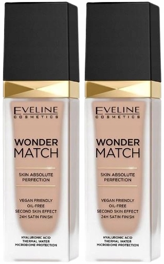 2 x Eveline Fluid Wonder Match Nr 15 Efekt doskonałego krycia Beztłuszczowy