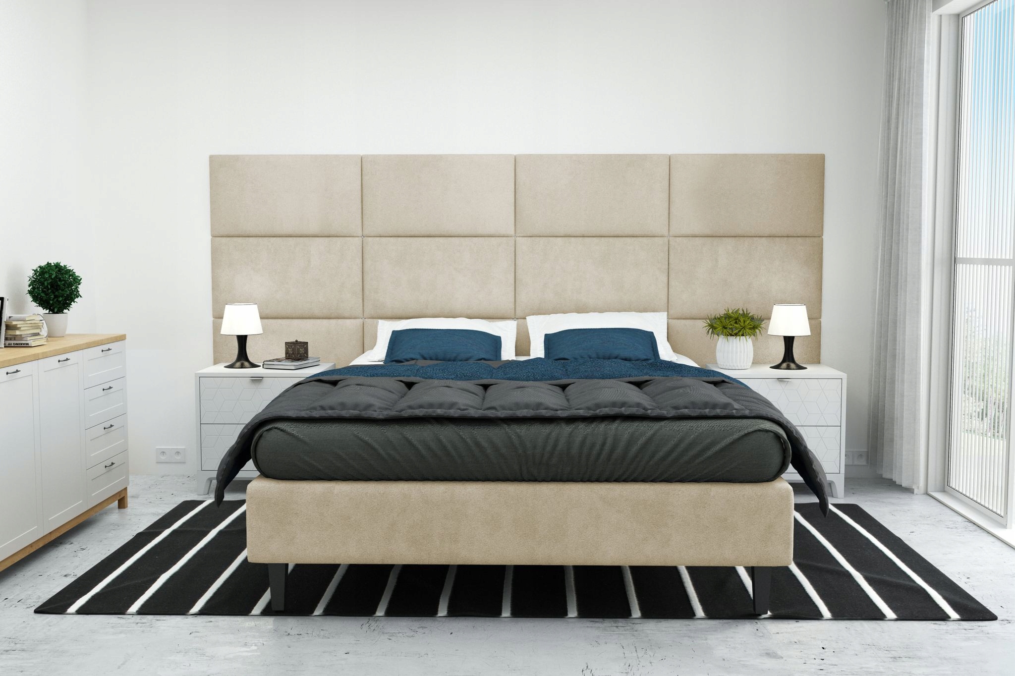 Panele ścienne tapicerowane 70x30 Zagłowie Kształt wzoru prostokąty