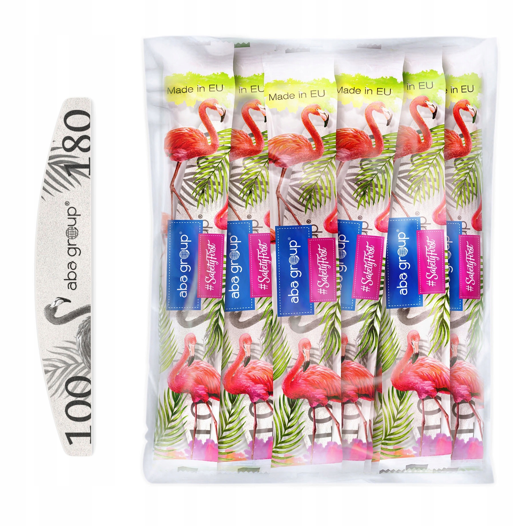 Aba Bezpečný Paket Pilník Půlměsíc 100/180 Standard Plameňák 100 Ks