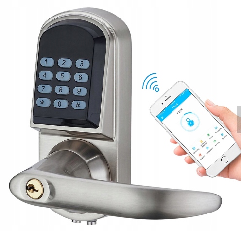Klamka na kod szyfr i klucz, stalowa - Bluetooth, WiFi, TTLock, Internet Marka Garda
