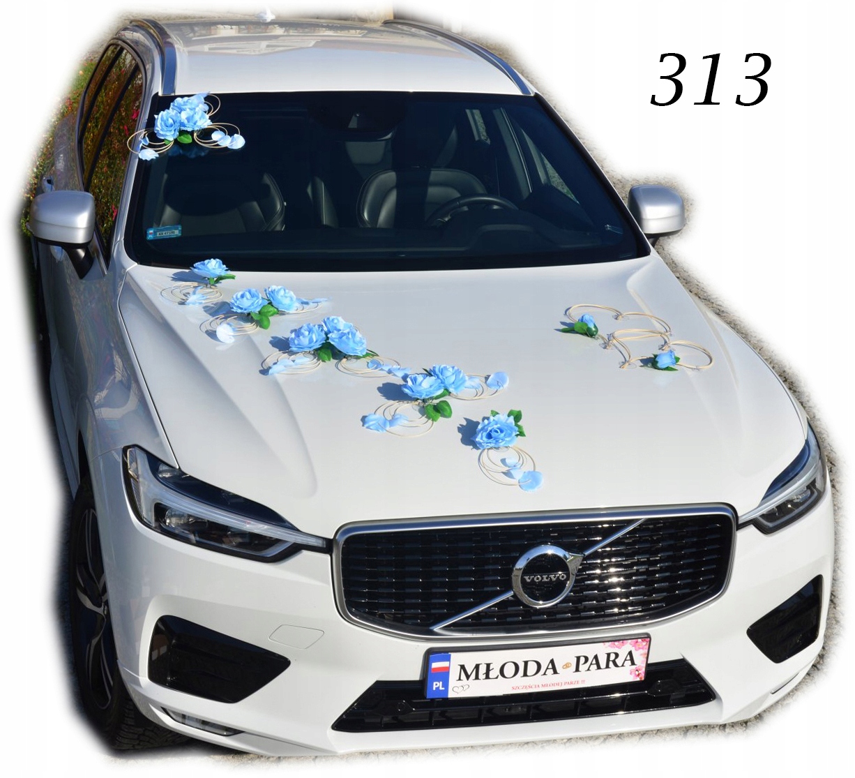 Dekorace na auto ozdoby na auto svatba 313