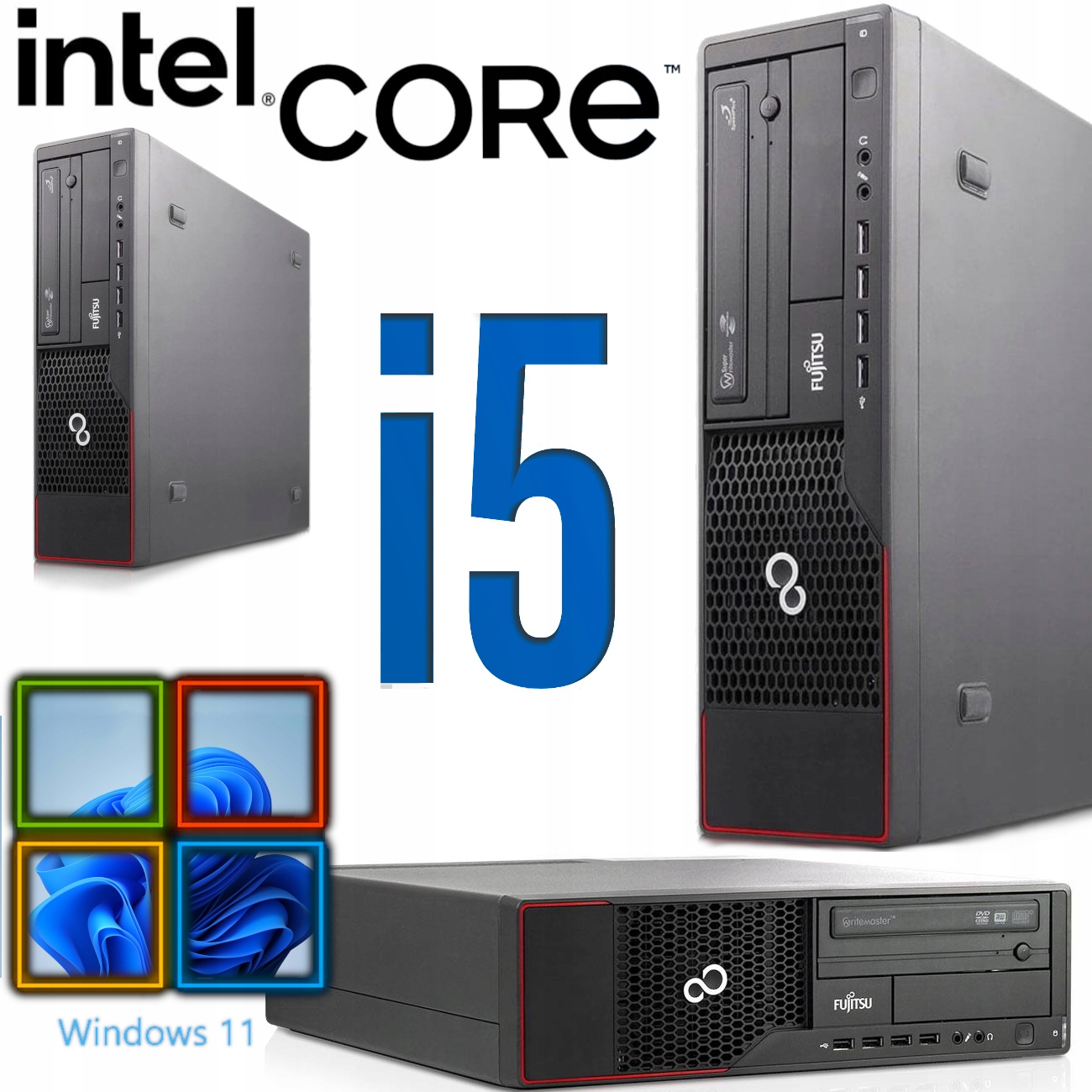 Komputer Fujitsu E900 i5 Quad 4GB 1TB DP DVD Win11