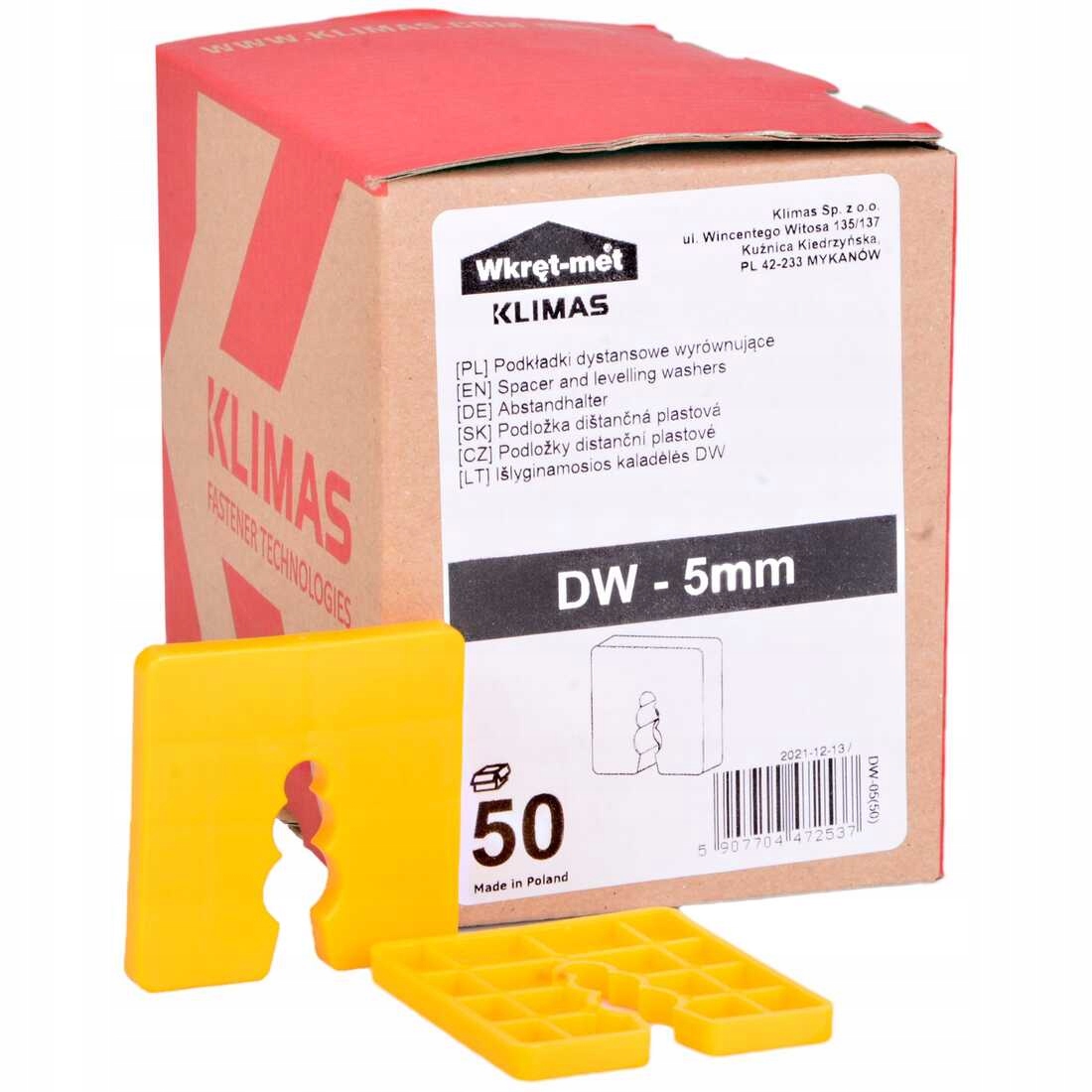 

Podkładki Dystansowe Wyrównujące Dw 5mm 50szt