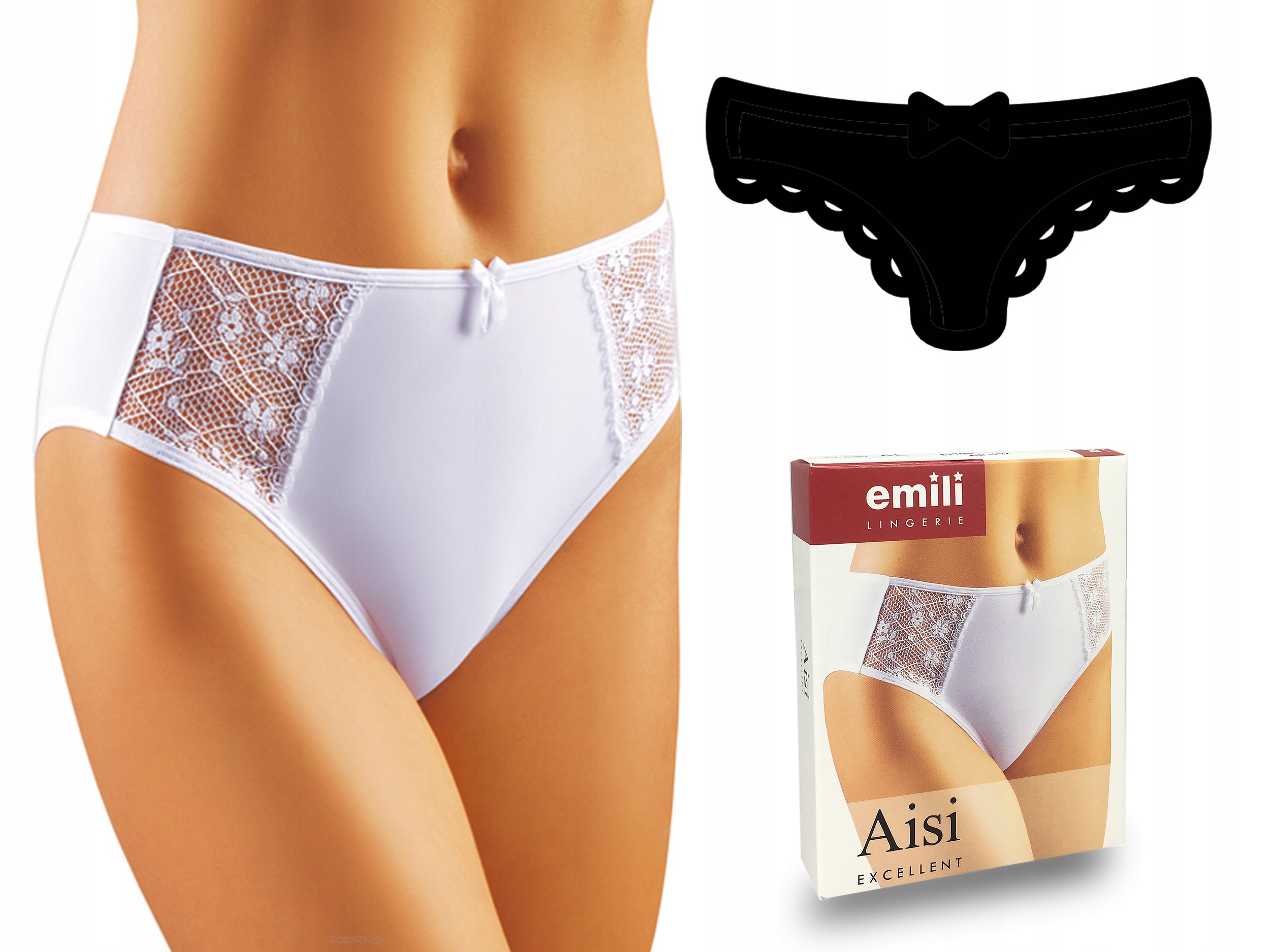 

Emili Aisi Klasyczne Figi Microfibra czarny XL