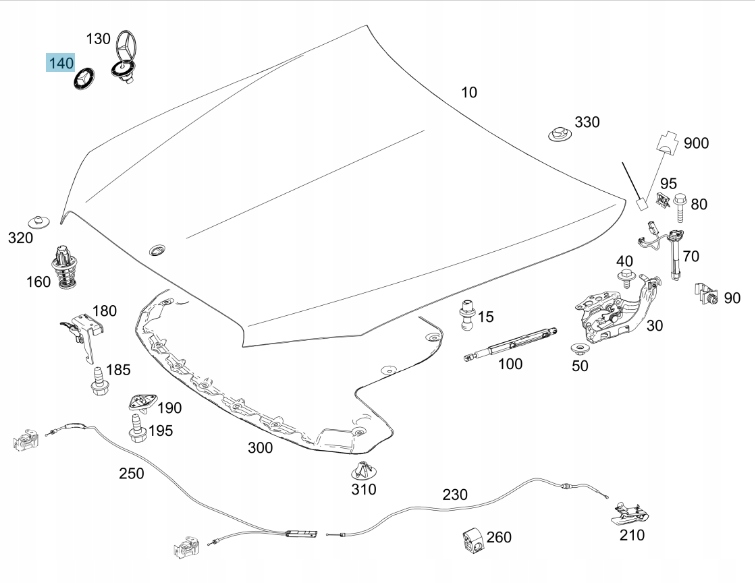 ZNAK NA MASKE EMBLEMAT MARKI MERCEDES W205 W213 C238 Stan opakowania oryginalne