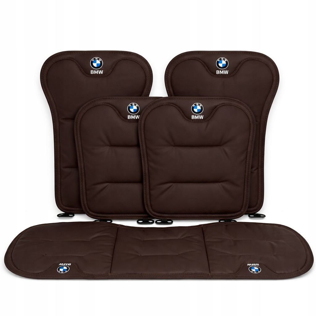 Univerzálny Komplet logo Bmw poťahy na sedadlá pre automobily, Pu koža, hnedá
