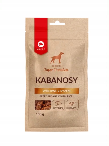 5 x Maced hovězí kabanosy s rýží 100 g