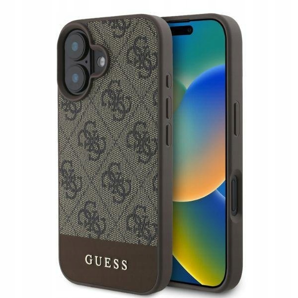 Guess GUHCP16SG4GLBR iPhone 16 6.1" brązowy/brown hardcase 4G Bottom S