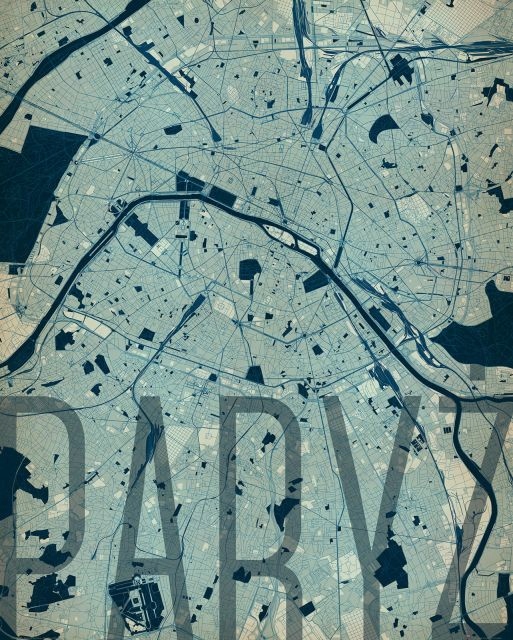 

Paryż - Artystyczna mapa 61x91,5 cm