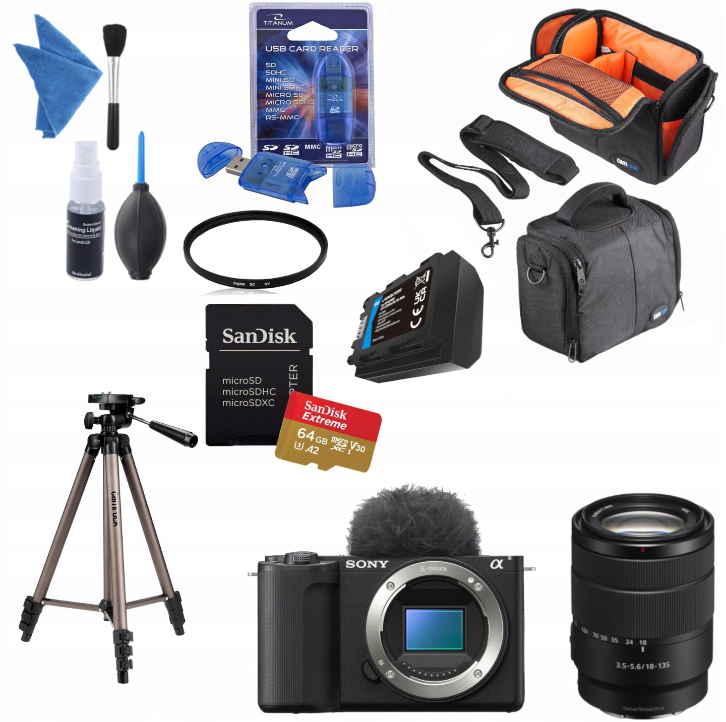 Sony ZV-E10 II (body) 18-135 MM (SEL18135) (oem) Akcesoria 2X Aku