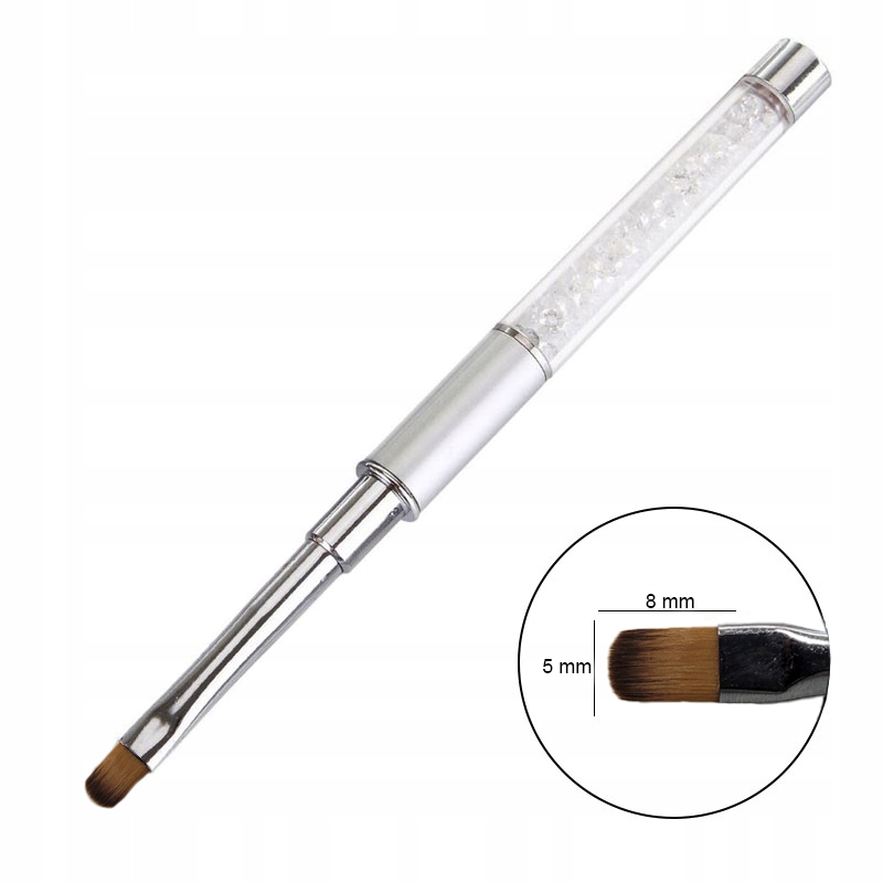 Pędzel Do Żelu Srebrny Okrągły Z Włosia Syntetycznego Do Wyboru Przeznaczenie do żelu