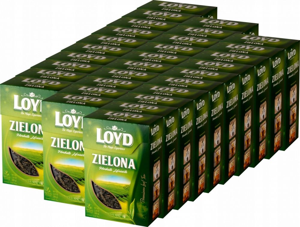 Oryginalna Liściasta Herbata Zielona Najlepsze Chińskie Liście 80g Loyd x30