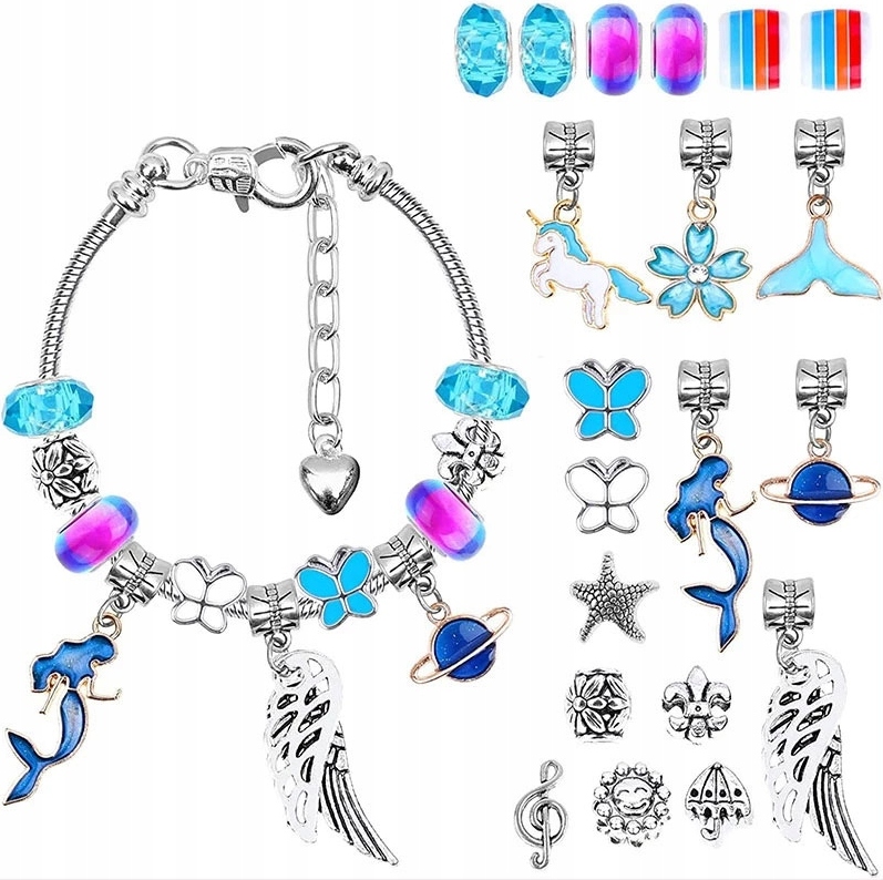 KORALIKI ZESTAW DO ROBIENIA BRANSOLETEK CHARMS BRANSOLETKI Stan opakowania oryginalne