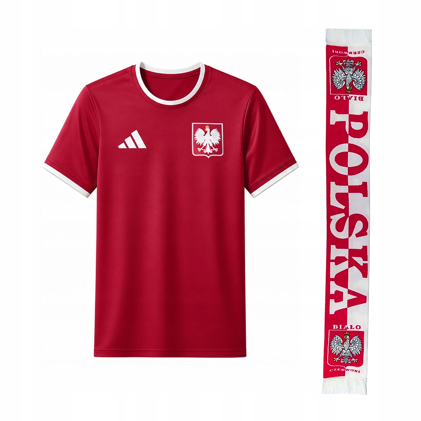 Adidas Polska koszulka szalik reprezentacji Polski godło Zestaw kibica XL