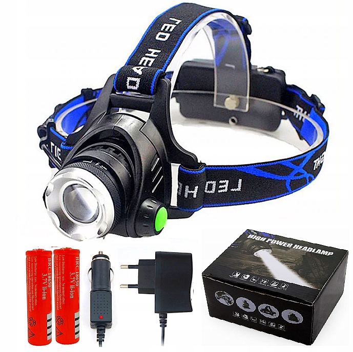 ФОНАРЬ НАЛОБНЫЙ LED ZOOM CREE XM-L T6 ФАРЫ AKU