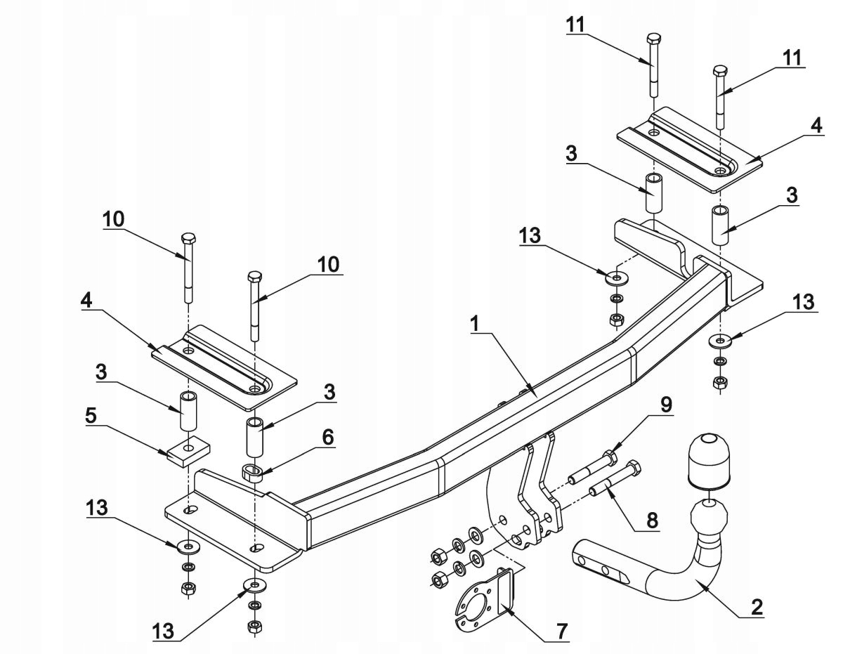 Hak holowniczy FORD FIESTA III 1989-1995 7pin Producent Auto-hak